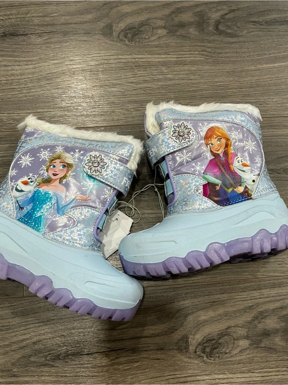 Disney Frozen Light Blue and Purple Girls Snow Boots
